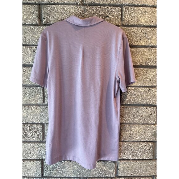 Lululemon Mens Lavender Polo Shirt Short Sleeve Button Collar Lightweight Stretc - Picture 7 of 7